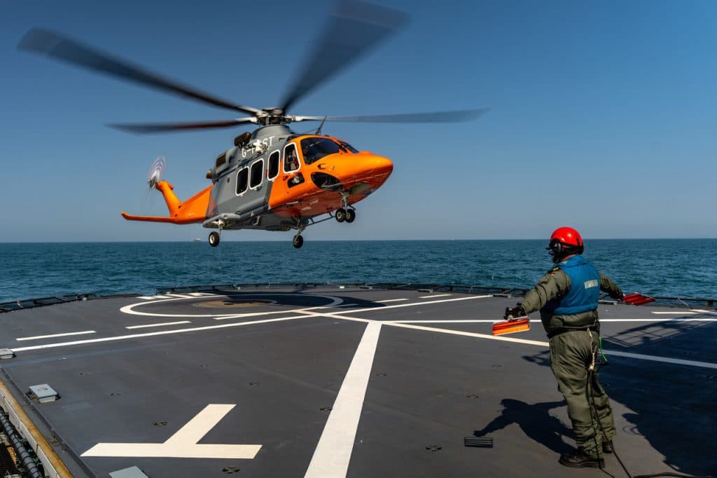 HeliOperations supporting a helicopter deck landing
